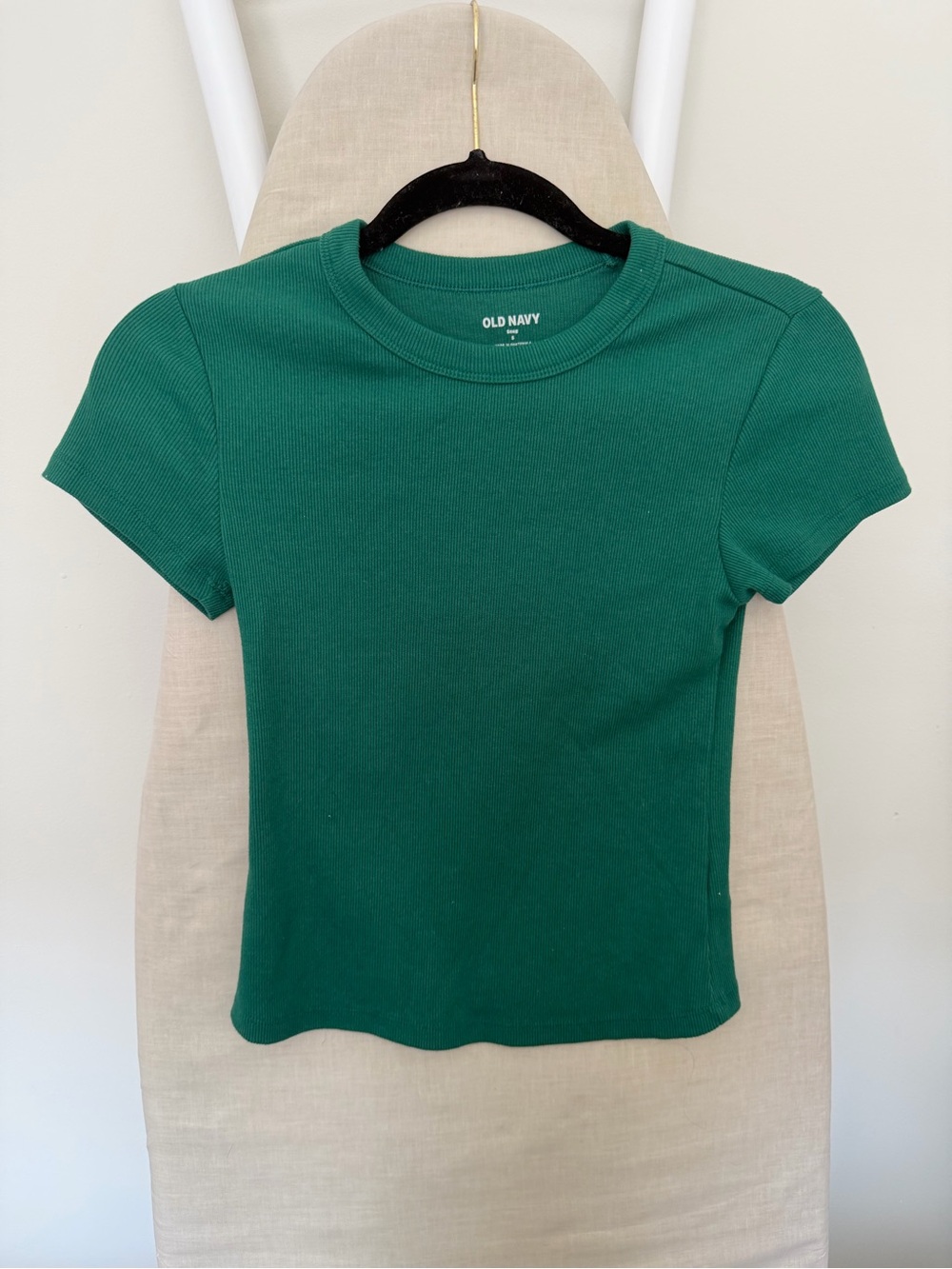 Old Navy Emerald Green Ribbed Short Sleeve Tee